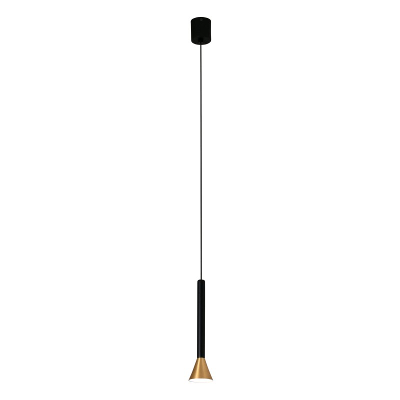 Ceiling lamp with integrated LED in matte gold steel TAYLAN