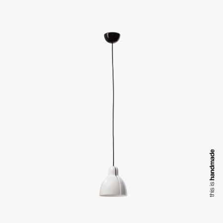 Ceiling lamp in glossy black steel with E27 socket YEBLES