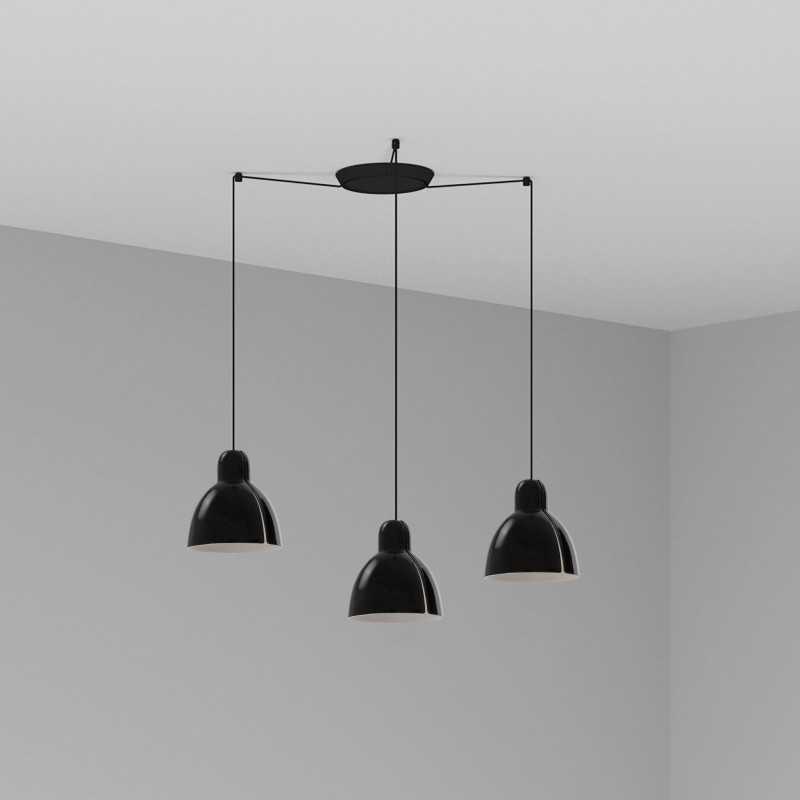 Ceiling lamp in black steel with E27 socket, ARDRES