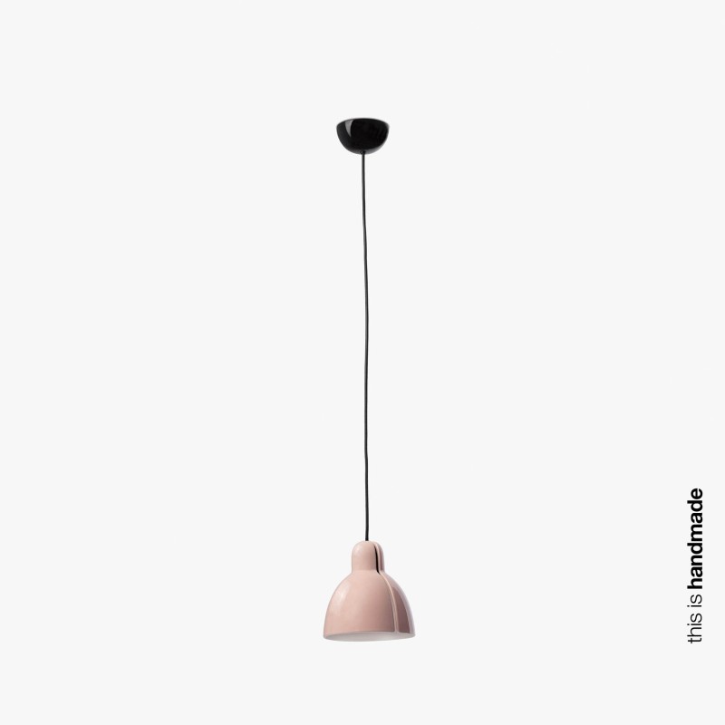 Ceiling lamp in glossy black steel with E27 socket, PESSAN.