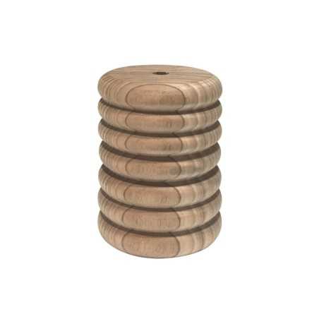 Wooden lampshade decorated with bands for E27 lamp holders