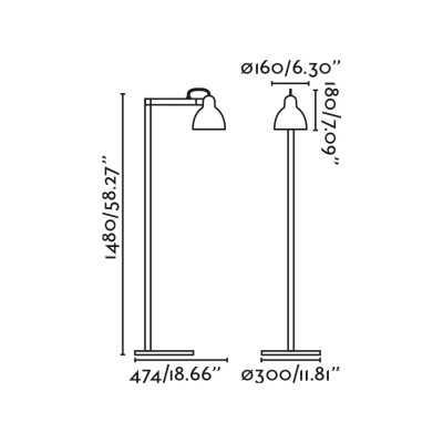 Floor lamp in black steel with E27 socket BEUVRON