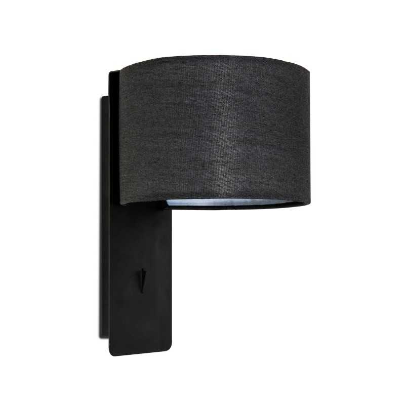 Wall lamp made of steel in matte black with E27 socket ESCHES