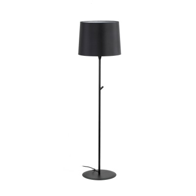Floor lamp in matte black steel with E27 sockets, BOULES.
