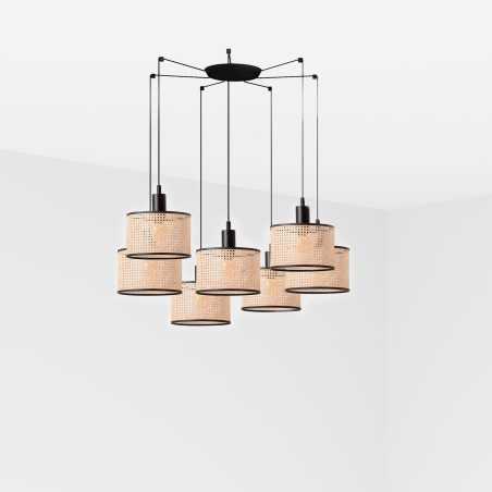 Ceiling lamp in matte black steel with E27 socket, SAILHAN.