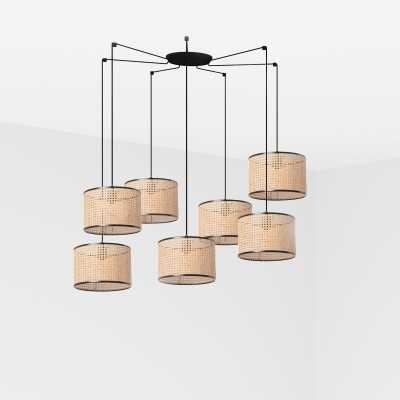 Ceiling lamp in matte black steel with E27 socket, BIACHES brand.