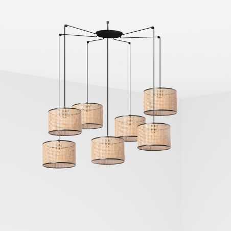 Ceiling lamp in matte black steel with E27 socket, BIACHES brand.