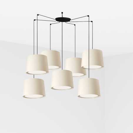 Ceiling lamp in matte black steel with E27 socket, CAMPIS.
