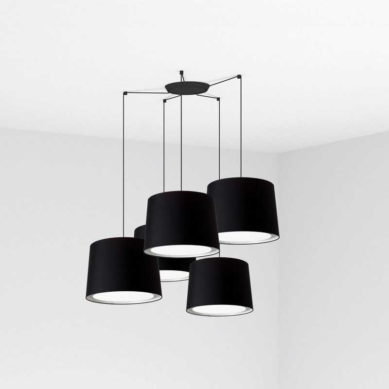 Ceiling lamp in matte black steel with E27 socket, SOLGNE.