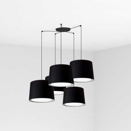 Ceiling lamp in matte black steel with E27 socket, SOLGNE.