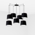 Ceiling lamp in matte black steel with E27 socket, BROUAY