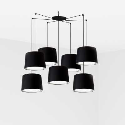Ceiling lamp in matte black steel with E27 socket, BROUAY