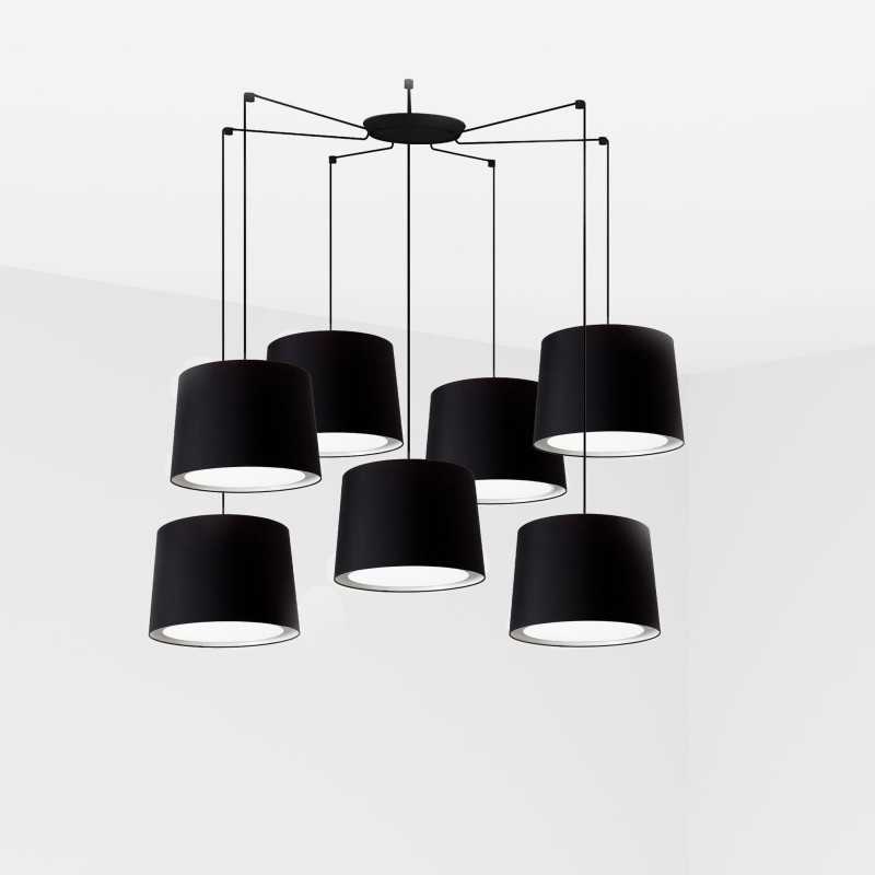 Ceiling lamp in matte black steel with E27 socket, BROUAY