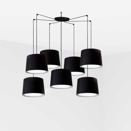 Ceiling lamp in matte black steel with E27 socket, BROUAY