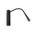 Wall lamp with integrated LED in matte black steel CHARRAY