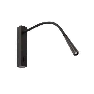 Wall lamp with integrated LED in matte black steel CHARRAY