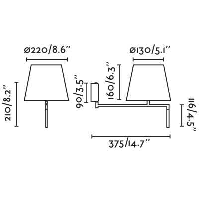 Wall lamp steel E27 gray AUREIL