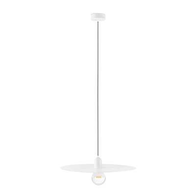 Ceiling lamp in matte white steel with E27 socket, PESSEL brand.