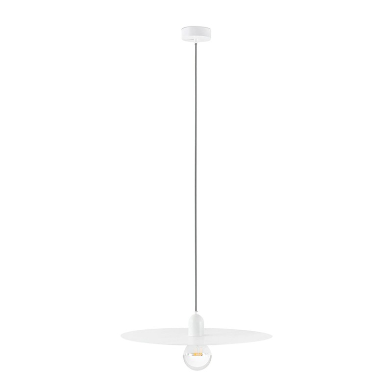 Ceiling lamp in matte white steel with E27 socket, PESSEL brand.