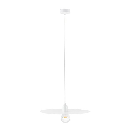 Ceiling lamp in matte white steel with E27 socket, PESSEL brand.