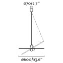 Ceiling lamp in matte black steel E27 ARVIERE