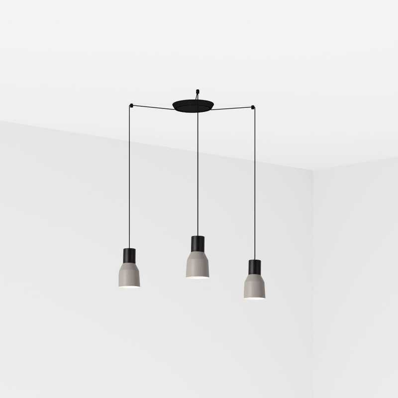 Ceiling lamp in matte black steel with E27 socket BLAGNAC