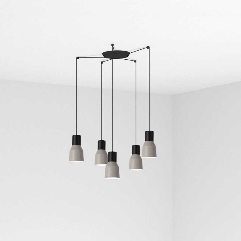 Ceiling lamp in matte black steel with E27 socket MERACQ