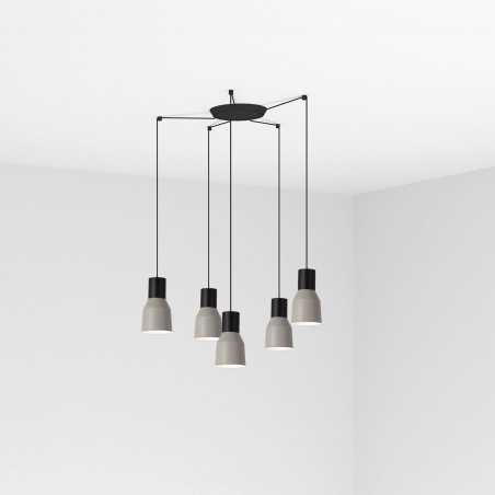 Ceiling lamp in matte black steel with E27 socket MERACQ