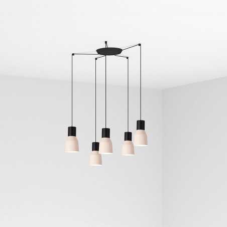 Ceiling lamp in matte black steel E27 LOUEUSE
