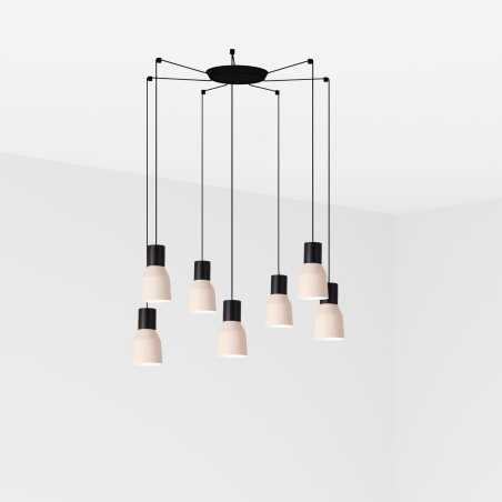Ceiling lamp in matte black steel E27 SALBERT