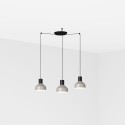 Ceiling lamp in matte black steel with E27 socket, TREBAN.