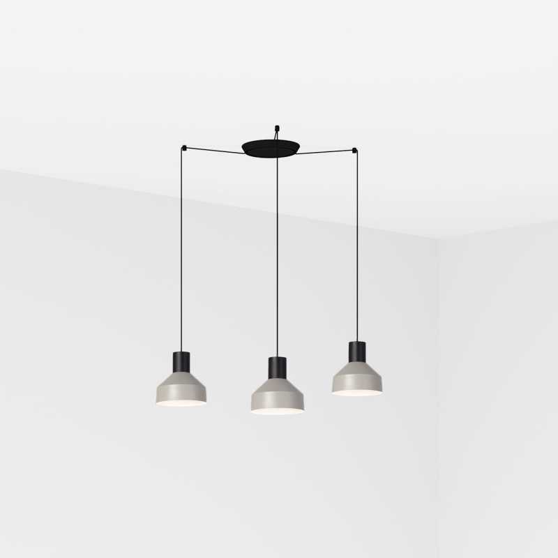 Ceiling lamp in matte black steel with E27 socket, TREBAN.