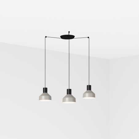 Ceiling lamp in matte black steel with E27 socket, TREBAN.