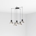 Ceiling lamp in matte black steel with E27 socket, MARZAN brand.