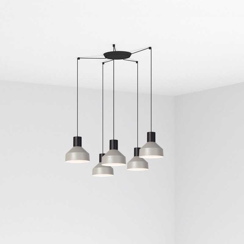 Ceiling lamp in matte black steel with E27 socket, MARZAN brand.