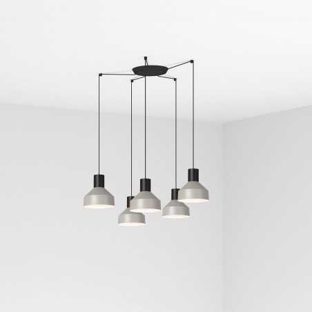 Ceiling lamp in matte black steel with E27 socket, MARZAN brand.