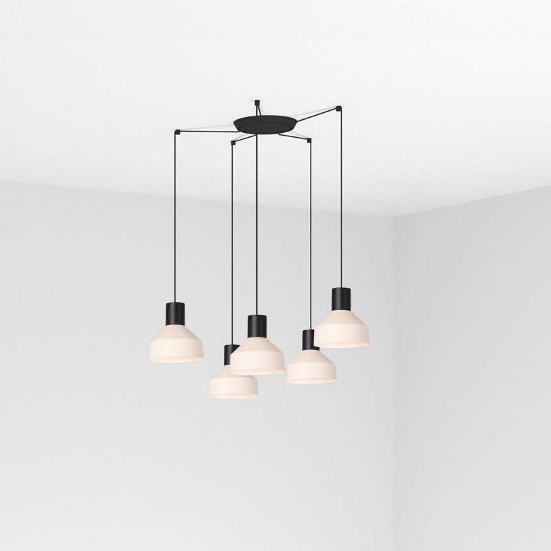 Ceiling lamp in matte black steel with E27 socket, ANDELAT.