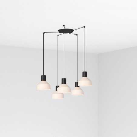 Ceiling lamp in matte black steel with E27 socket, ANDELAT.