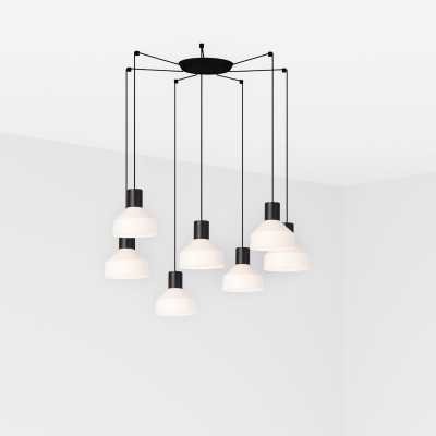 Ceiling lamp in matte black steel with E27 socket KERBRAT