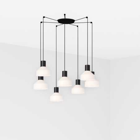 Ceiling lamp in matte black steel with E27 socket KERBRAT