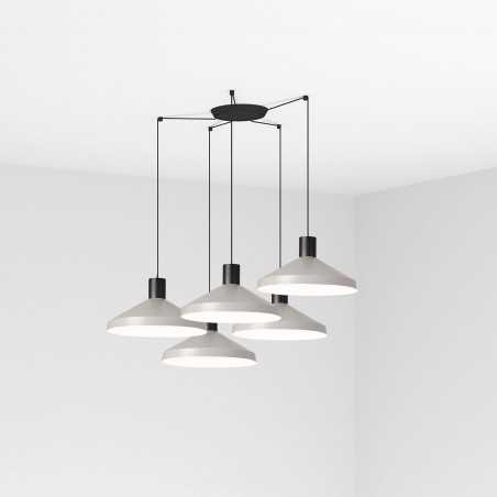 Ceiling lamp in matte black steel with E27 socket, LIZERAY.