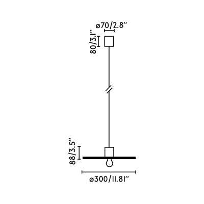 Ceiling lamp in matte black aluminum E27 CHAREL