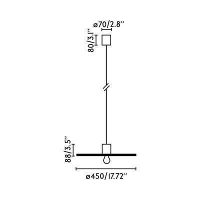 Ceiling lamp made of matte black aluminum with E27 socket PLANFOY