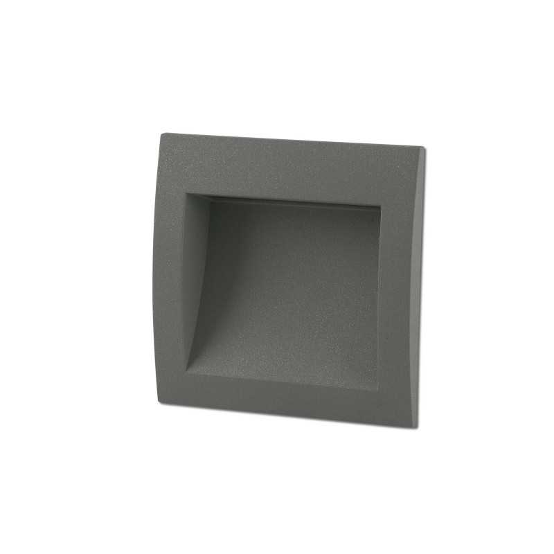 Wall lamp with integrated LED in gray aluminum, DUCLAIR