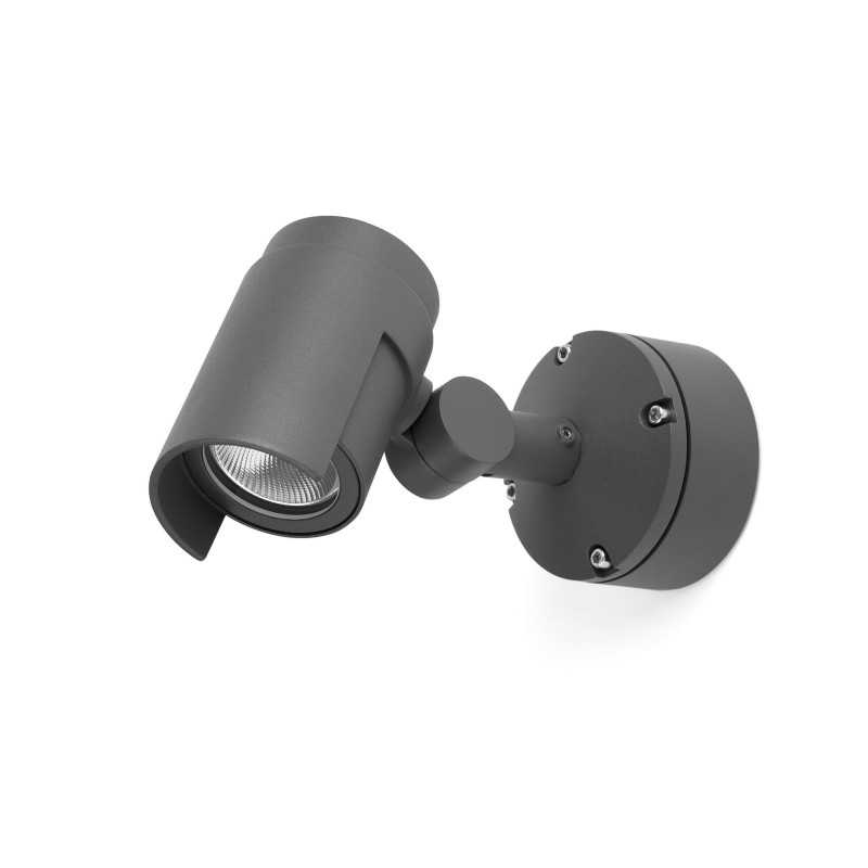 Wall lamp with integrated LED in gray aluminum BOUCAU