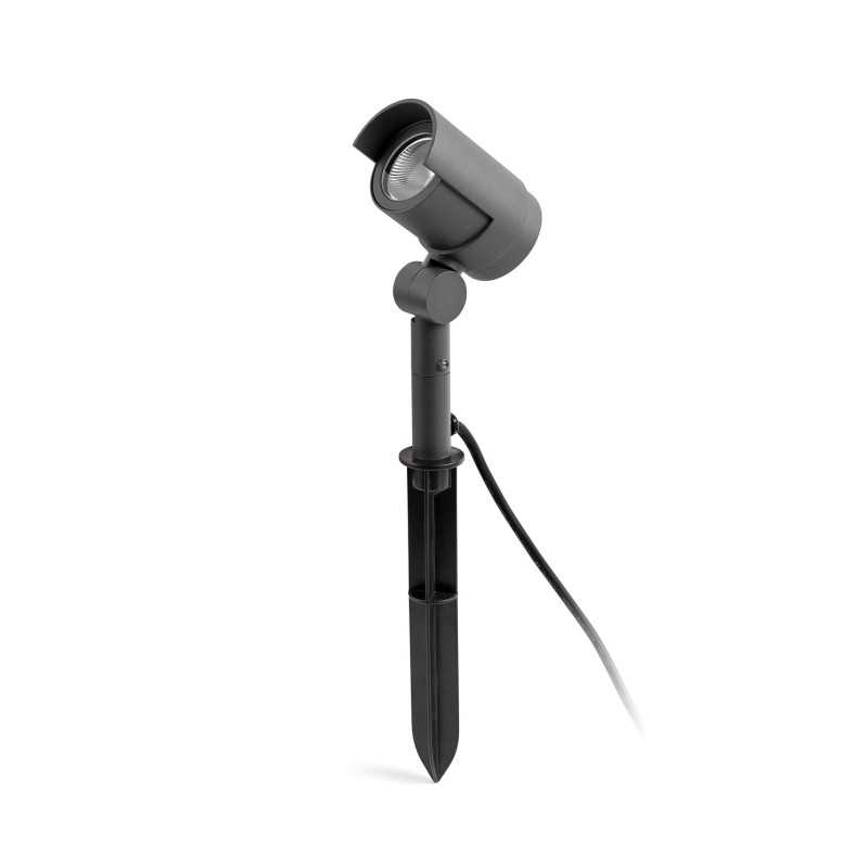 Floor lamp with integrated LED in gray aluminum GIMONT