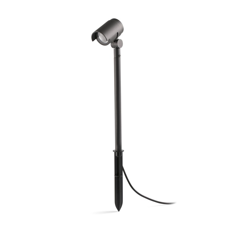 Floor lamp with integrated LED in gray aluminum LAGNEY