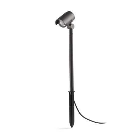 Floor lamp with integrated LED in gray aluminum LAGNEY
