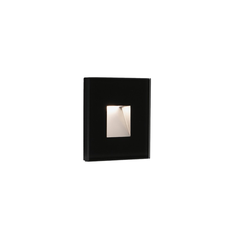 Wall lamp with integrated LED in matte black polycarbonate ILLIEN
