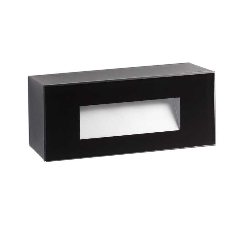 Wall lamp with integrated LED in matte black polycarbonate CLARET